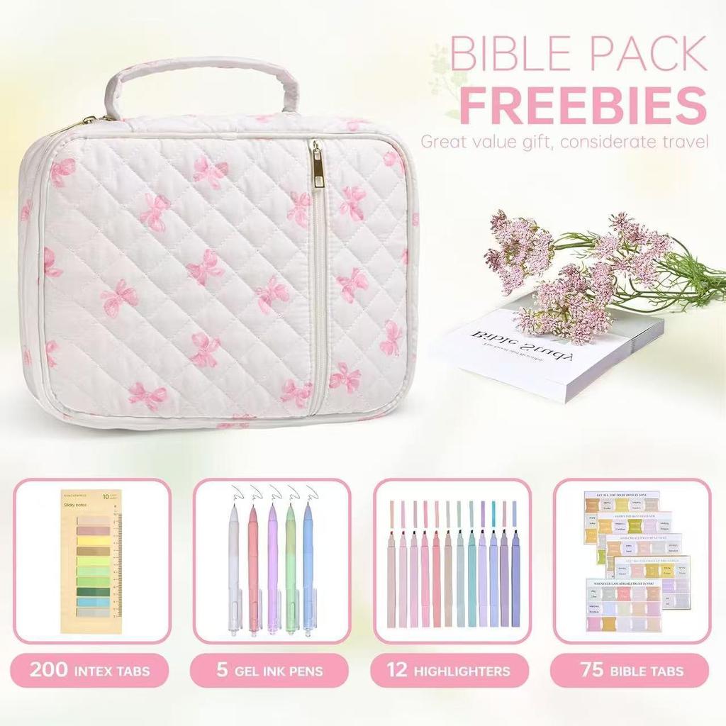 Large Capacity Quilted Cotton Book Storage Bag - Portable, Dustproof Cover