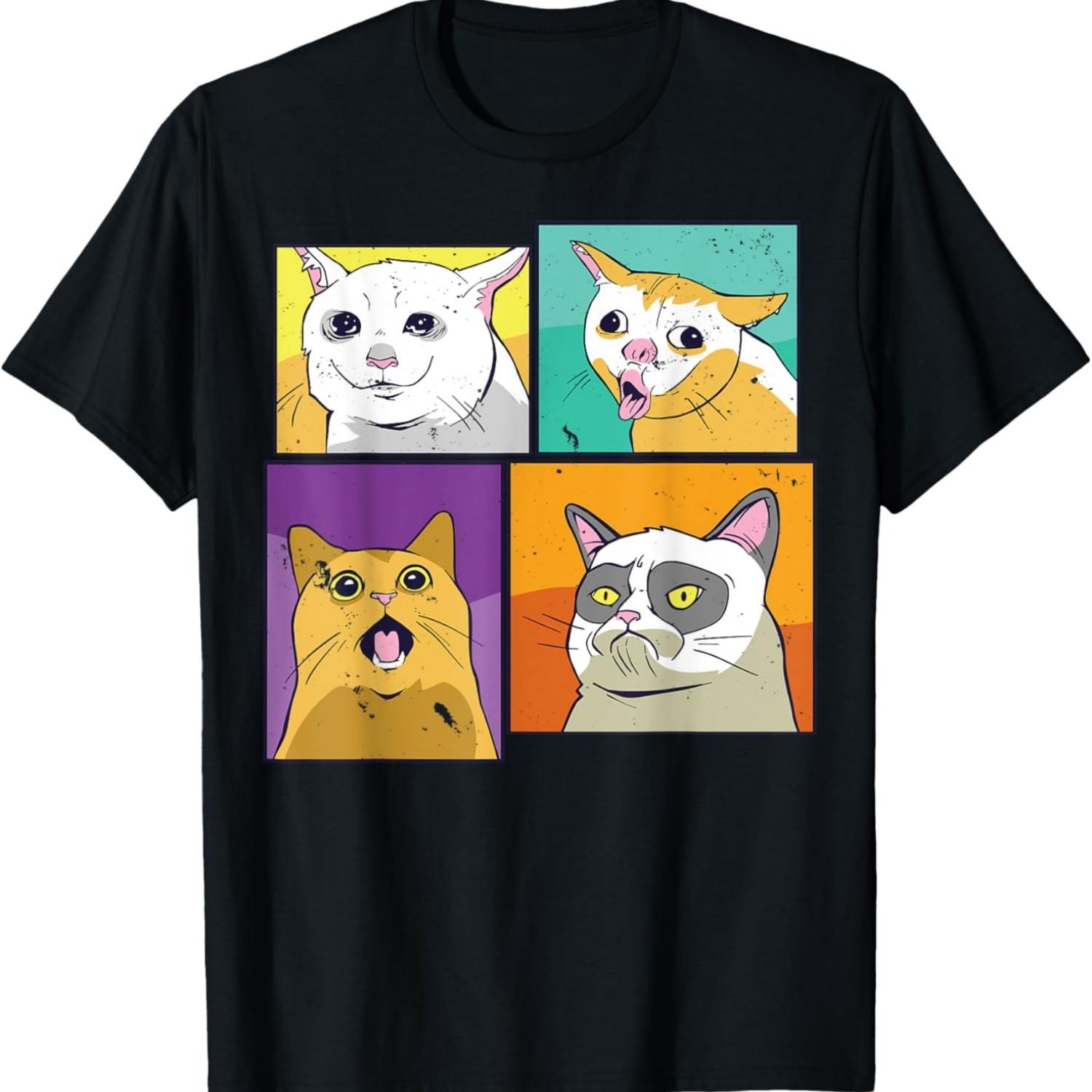 Cat Memes Compilation Funny Viral Trending Memes Cat Lovers T-Shirt S чёрный