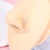 1pc L-Shaped Nose Ring Piercing - Stainless Steel Hypoallergenic 5-Petal Flower Pendant, French Nose Stud for Women