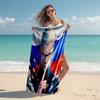 1pc Russian Flag Hero Pose Cartoon Quick Dry Microfiber Bath Towel for Swimming Surfing Camping Unisex Holiday. SJT720188