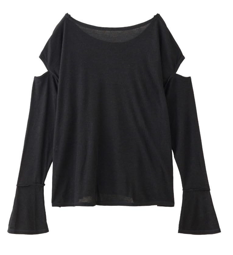 Milkfed Casual Open Shoulder Black Women's Top,