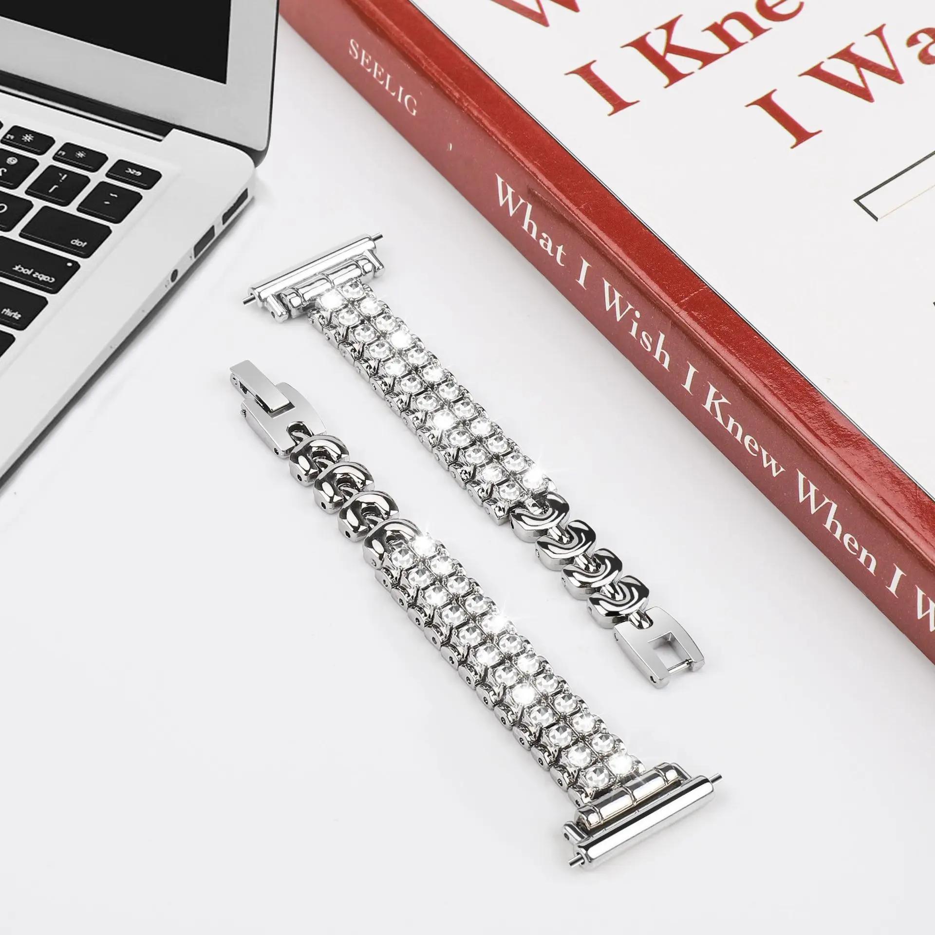 

18 мм бриллиантовый ремешок для Huawei Watch GT4 41 мм женский браслет для Garmin Vivoactive 4S Venu 3S 2S Forerunner 255S 265S ремешок для часов 18mm For Venu 2S серебряный