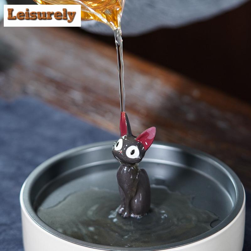 Yixing Zisha Malá černá kočka Čajový mazlíček Boutique Šťastný model Čajová figurka Hračky na hraní Čajová socha Ozdoby Doplňky Dekorace