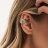 European and American Multi-layer Lines Wound C-shaped Ear Bone Clip Earrings, Commuting Simple Vines Hollowed Out Versatile Ear Clips Women