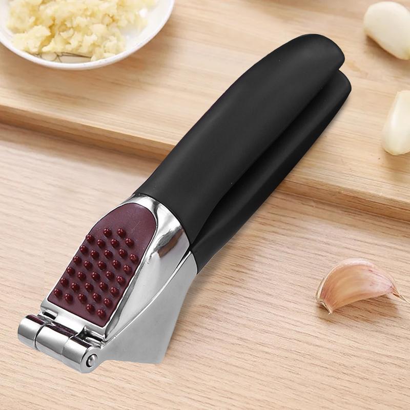 Metal Garlic Crusher Garlic Press Crusher Zinc Alloy Peeler Masher Rust-Proof Squeezer Hand Tools Ergonomic Handle Kitchen