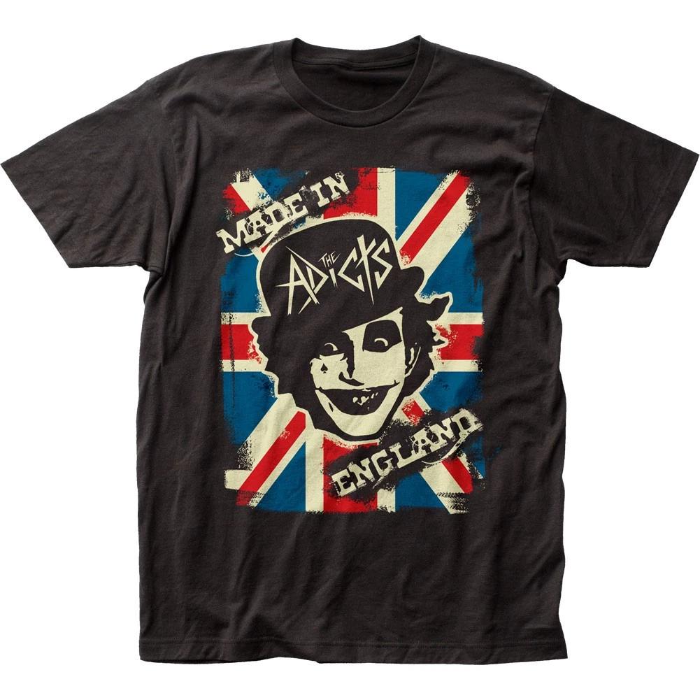 The Adicts Made In England Mens T Shirt Music Classic Rock Band Tee New Black 4XL