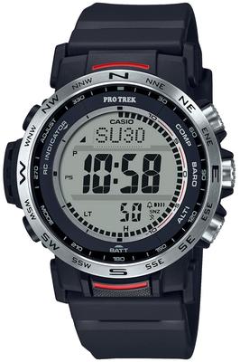 Casio vyriškas laikrodis Pro Trek Climber Line radijo bangomis valdomas, saulės energija maitinamas modelis, pagamintas iš biomasės plastiko PRW-35-1AJF juodas.
