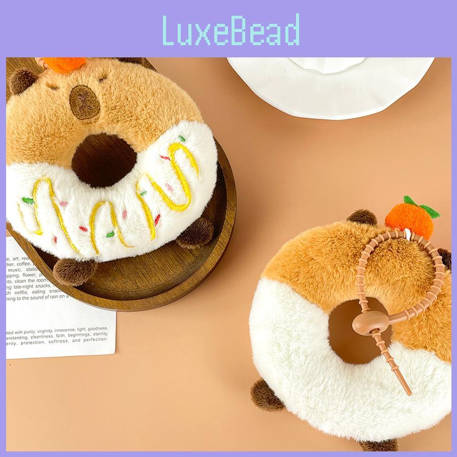 Plush Doughnut Capybara Stuffed Toy Animal Keychain Room Decoration Kid Gifts