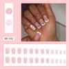 French Edge False Nails White Flowers Press on Nails New Nail Tips  Women Girls