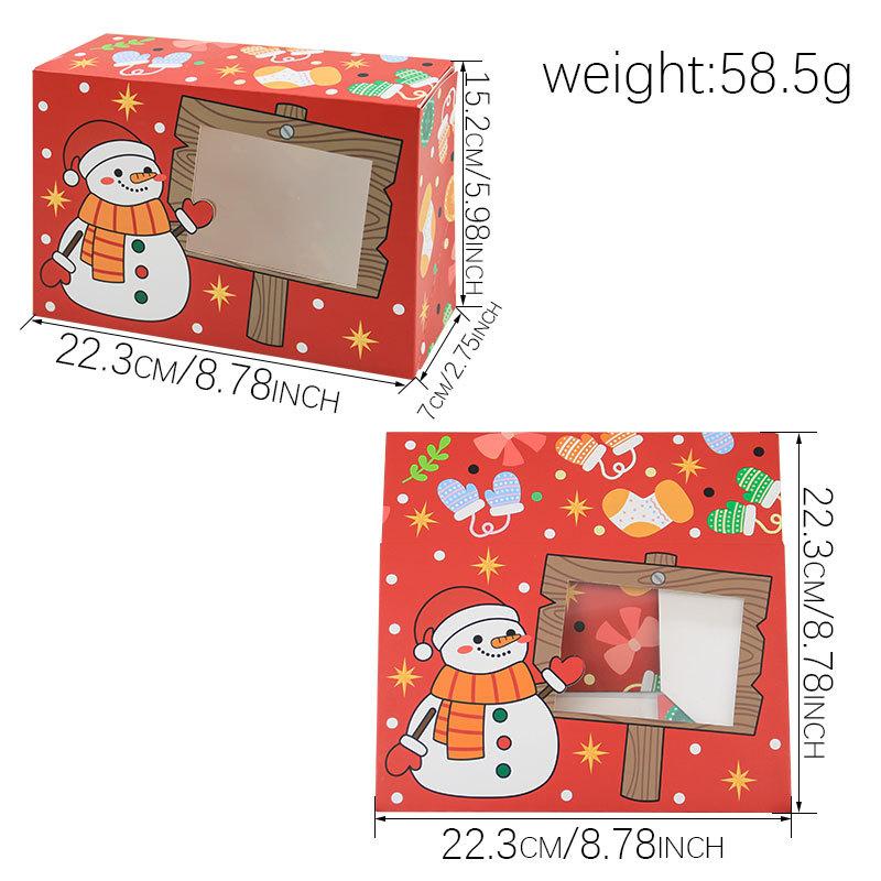 Christmas Candy Box, White Cardboard Free Folding Pvc Window Cookie Box, Pastry Box, Gift Box.