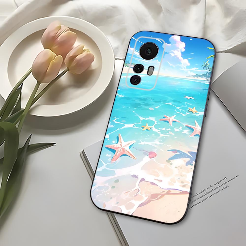 Beach Phone Case For Xiaomi 11 Redmi Note 11 5G 8T 9A 9 10T Note8Pro Note9 12SUltra Black Case
