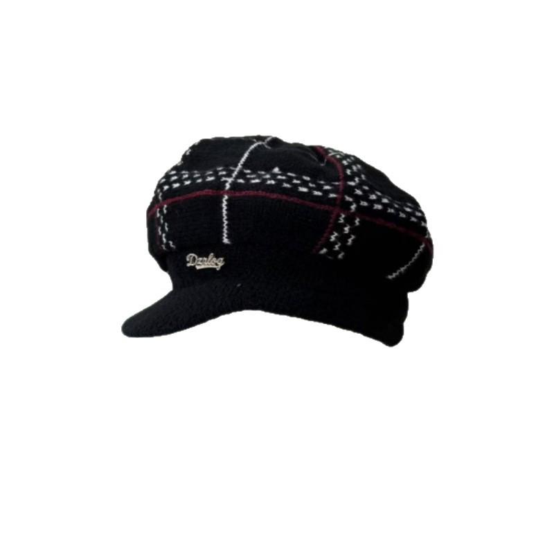 Damenmode Woll-Entenschnabelmütze für Herbst/Winter - Gemütliches Strickmuster mit Samtfutter, Perfekt für Mittelalte und Ältere.