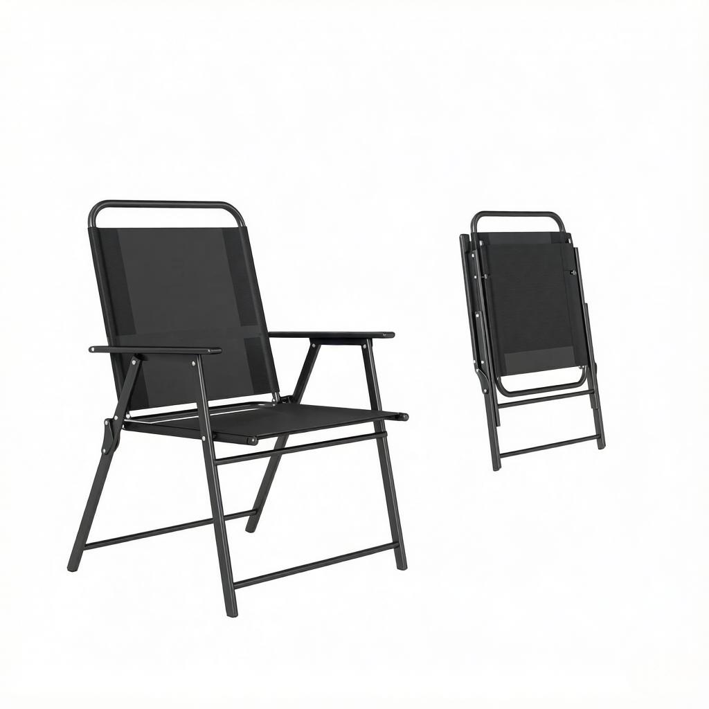 Versatile Leisure Chair, Foldable Outdoor Chair with High Backrest and Armrests, Lightweight Folding Chair (only with 4pcs chairs)