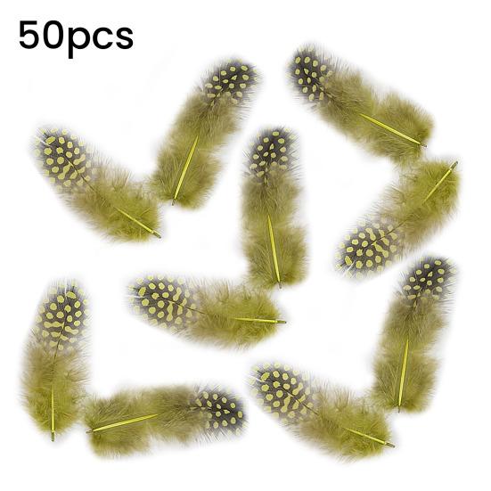 Yousheng 50Pcs Guineahen Feathers Natural Chicken Tail Feathers Bright Colors 4.5-10cm Feathers for Crafts DIY Earrings Dream Catcher Wedding Easter