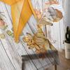 Herbstliche Holzmaserung Orange Fünfzackiger Stern Ahornblatt Transparente Vorhänge für Kinder Wohnzimmer Voile Fenstervorhänge Tüllvorhänge