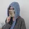 Women's Patchwork Knit Hoodie Balaclava Beanie