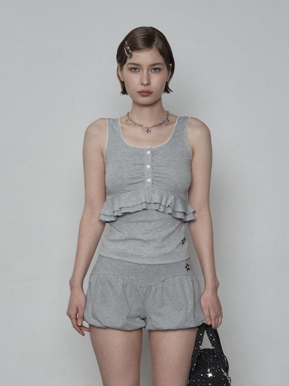 Setup Exe Lace Frill Sleeveless / Melange Gray Os