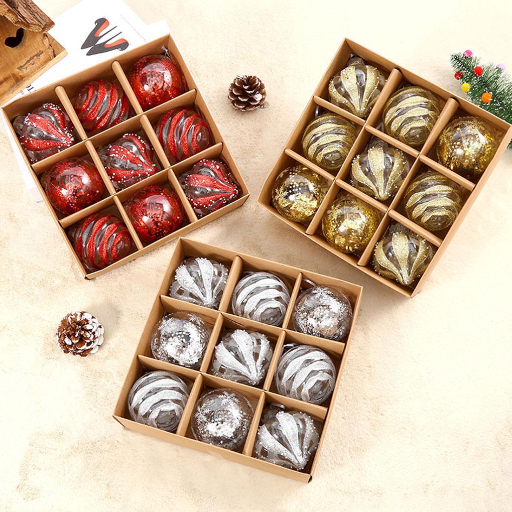9pieces Elegant Christmas Baubles Set For Festive Home Décor Christmas Tree Decorations
