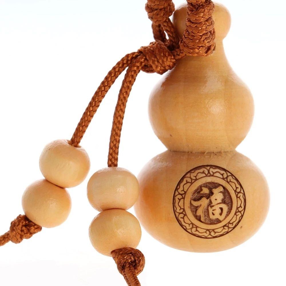 Key Chain Ornaments Car Key Ring Peach Wood Keyring Good Luck Gourd Chinese Traditional Keychain