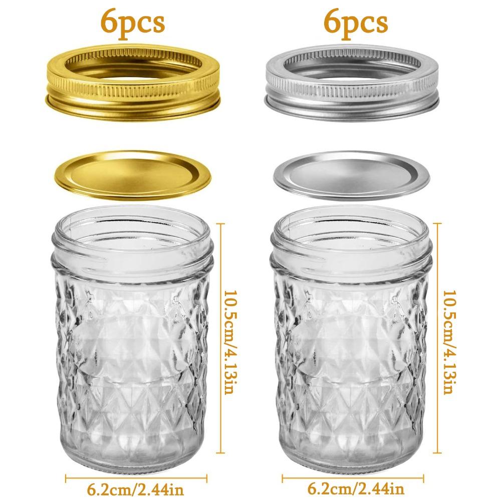 12pcs Mason Jars 8 Oz Canning Jars Half Pint Glass Jars with Regular Lids and Bands Small Mason Jars with Lids Ideal