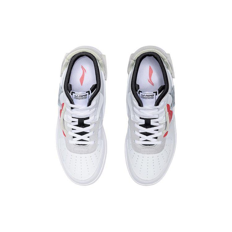 Li Ning CF De Sequencing Abrasion Resistant Slip Resistant Low Top Skateboard Shoes Women's White Red AGCQ394-1