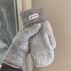 Fleece Thickened Gloves Winter Men and Women Couples Wool Knitted To Keep Warm and Cold Students Outdoor Riding with Fingers