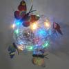 Lámpara colgante solar LED con forma de mariposa para decoración de jardín al aire libre