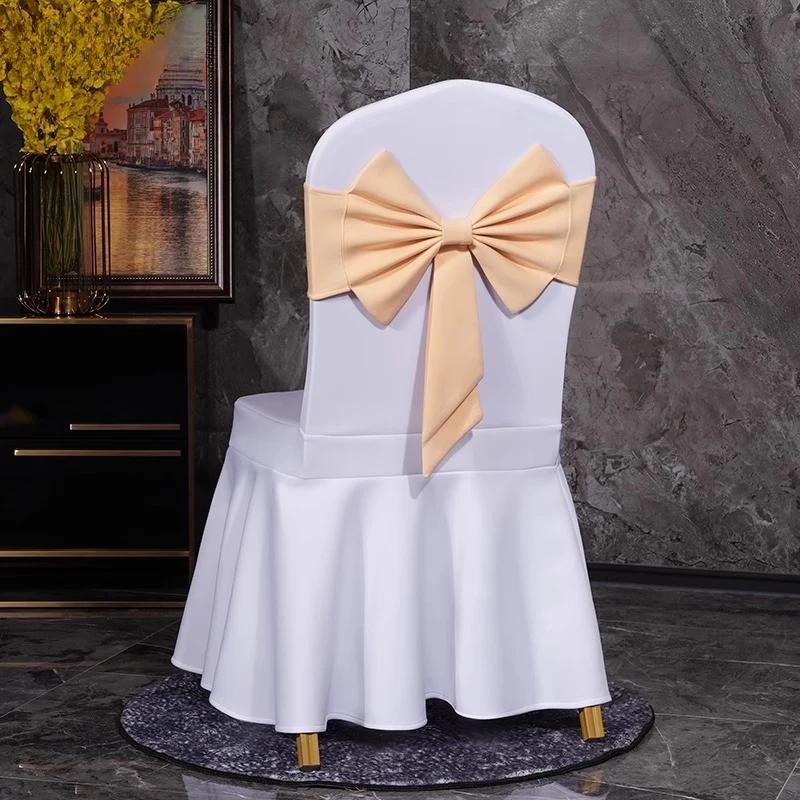 Spandex High Quality Chair Sash Fit All Chairs With Decorative Ready Made Bow Tie Knot Ideal for Wedding and Event Decoration