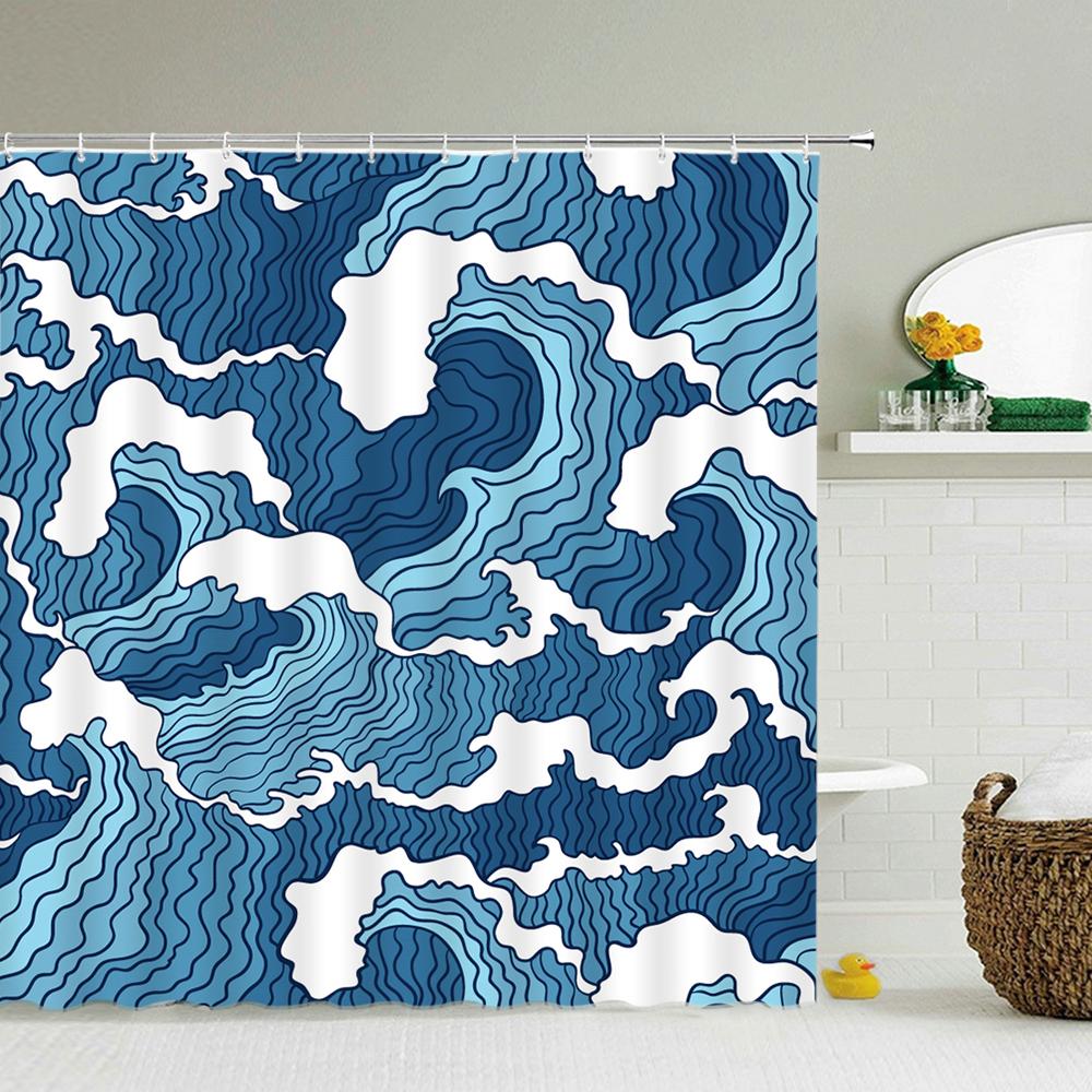 Chinese Style Flower And Birds Tree Shower Curtains Bath Curtain Waterproof Bathroom Decor With Hooks 3D Printing Bath Curtain