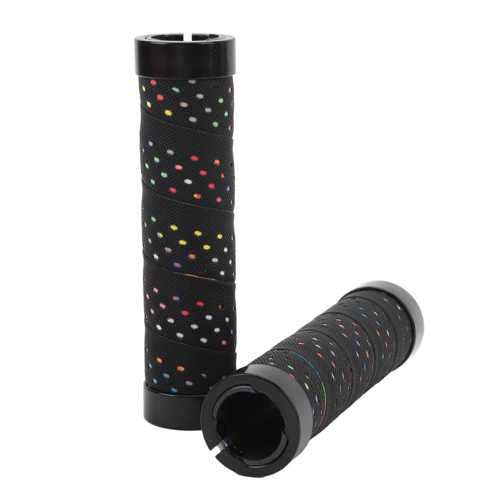 2er Set Fahrradlenkergriff-Set Anti-Rutsch Dual-Locking PU Bequemes Fahrradlenkergriff-Set 22,2 mm Schwarz mit farbiger Basis