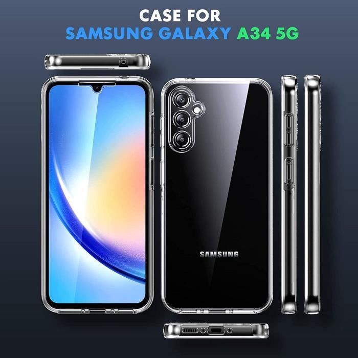 360 Soft Protective Case - BOOLING - for Samsung Galaxy A34 5G - Transparent - Shockproof - Durable Silicone
