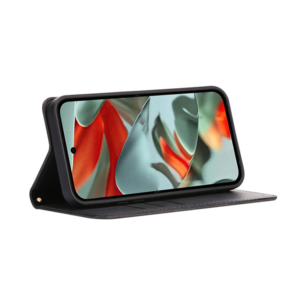 For Google Pixel 9/9 Pro Case Wallet Calf Texture Leather Phone Cover with Hidden Magnetic Closure