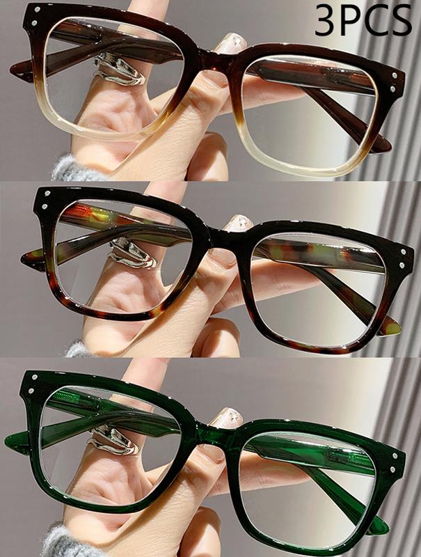 2/3PCS New Trendy Reading Glasses High-end Simple Square Frame Ultra-light Reading Glasses For Men And Women