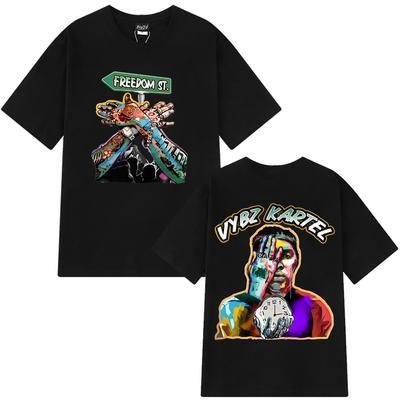 Rapper Vybz Kartel 2025 New Album Graphics Fashion Clothing T Shirts Men's Hip Hop T-shirts High Quality Cotton Harajuku T Shirt