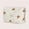22X16X9CM Baby Carriage Bag - Cute Bear Diaper Storage Bag Portable Easy-to-Clean Zipper Embroidery Multifunctional Mommy Bag
