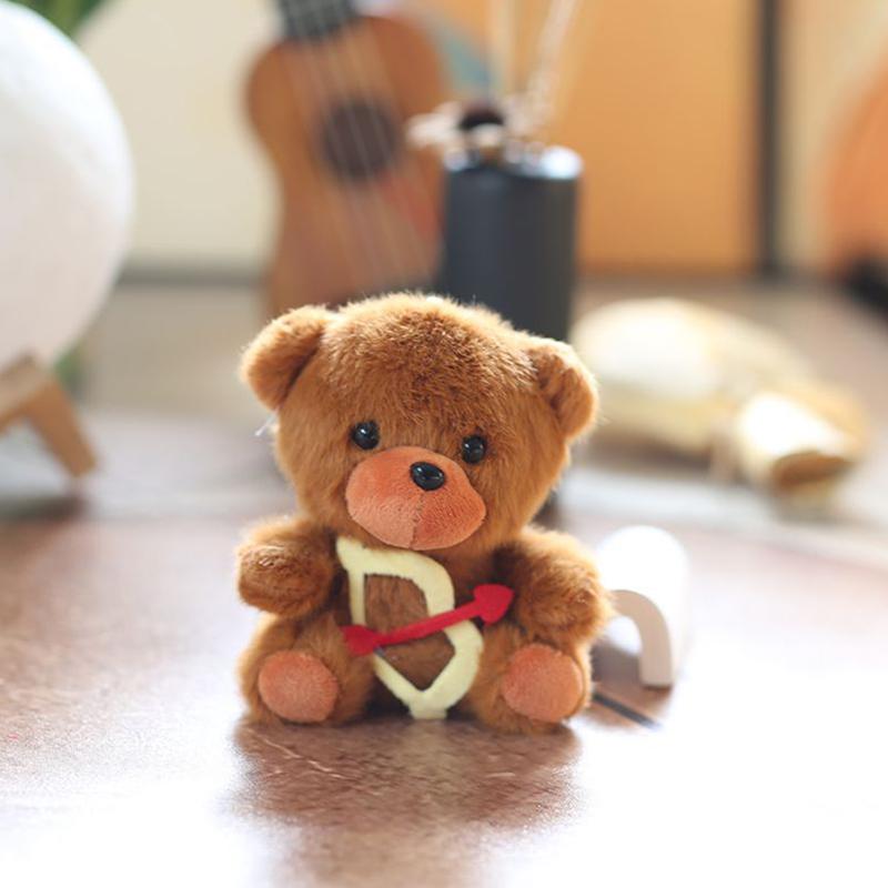 Cute Tie Archery Small Bear Plush Pendant Keychain Backpack Hangings Decoration Gifts A3