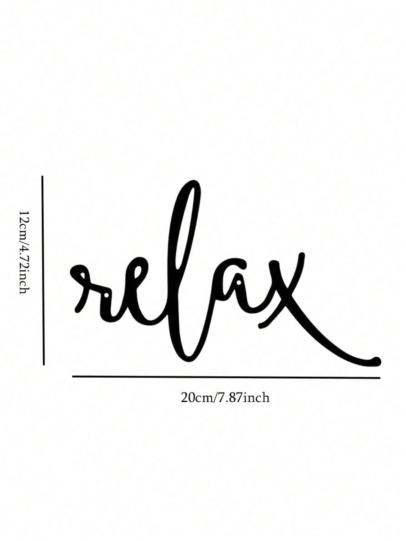 

Art Deco Black Metal Relax Wall Sculpture Modern Bathroom Sign Home Decor S різнокольоровий