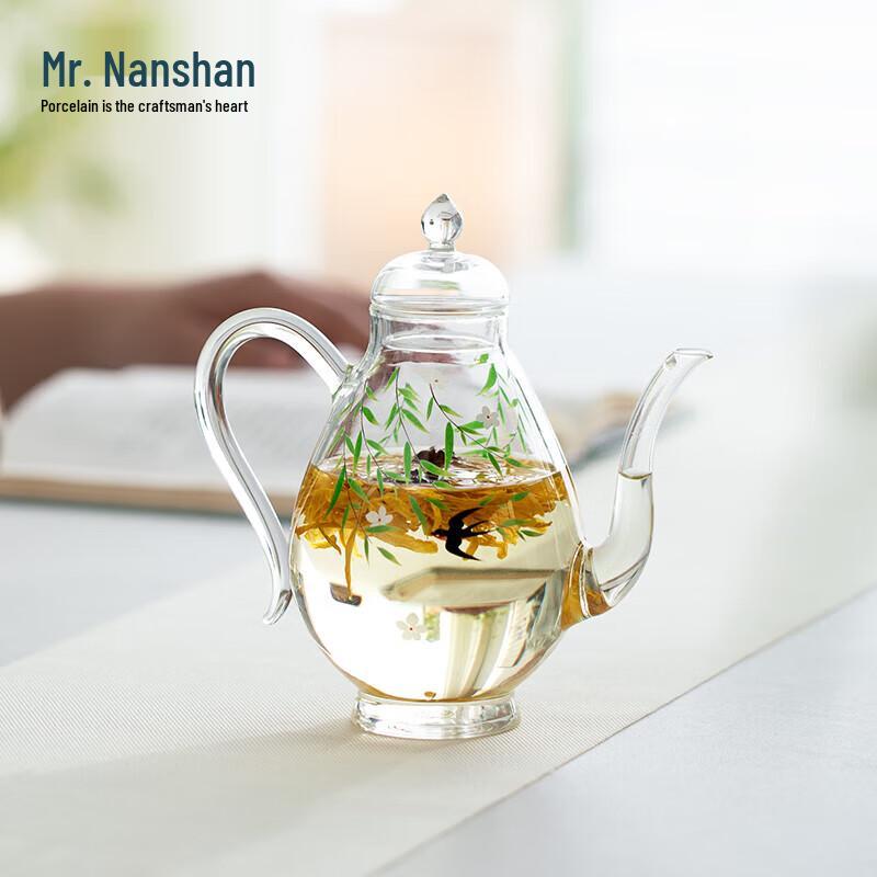 Nanshan Mr. Chinese Style Decal Glass Teapot