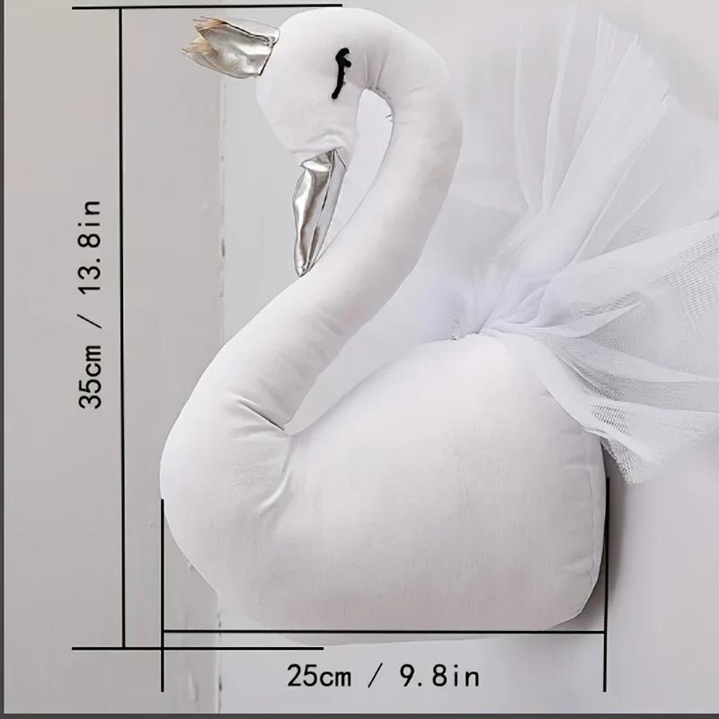 

Crown Swan Animal Head Wall Decoration Doll Princess Kids Room Decor Photographic Backdrop Home Ornament Wall Art Accessory