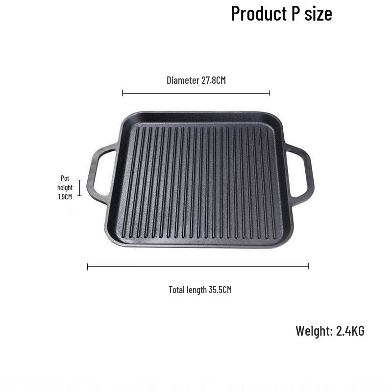 ZISIZ Outdoor Portable Cast Iron Griddle Pan