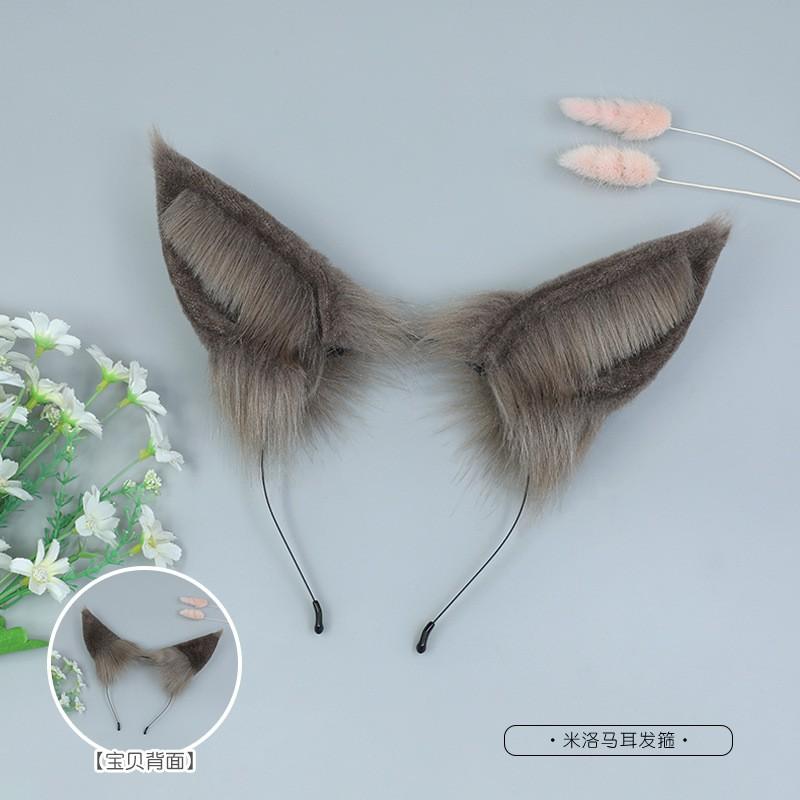 Fluffy Animal Ear Headband Cosplay Accessory Women Sweet Kawaii Hair Decor Anime Convention Party Fashion Headwear
