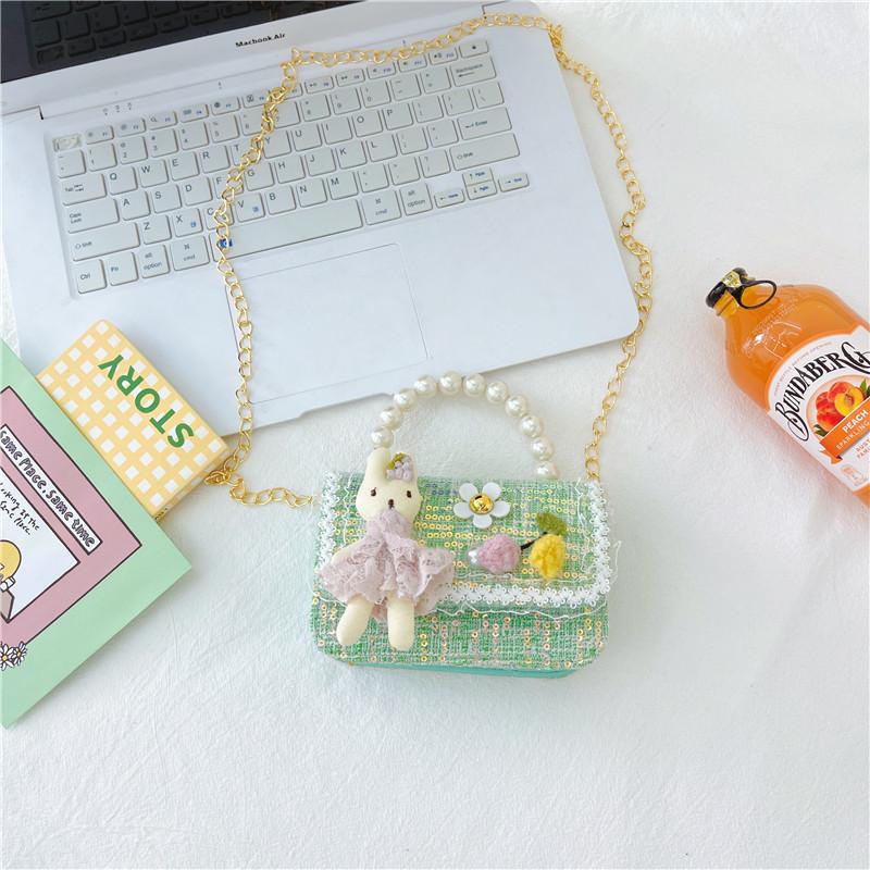 Entzückliche Mini-Kaninchen-Handtasche Für Kinder Trendige Stilvolle Canvas-Umhängetasche Für Mädchen