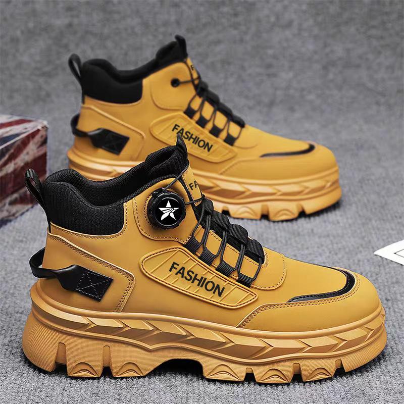 Men's shoes spring new high-top casual sports trendy shoes thick sole heightening non-slip outdoor tooling Martin boots
