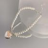 New Trend Small Round Pearl Bracelets Exquisite Pink Opal Heart Adjustable Bracelets for Women Jewelry Birthday Gifts