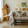 Thick Cotton Linen Jacquard Tablecloth American Country Vintage Rectangular Dining Table Cover Premium Yarn Dyed Tablecloth