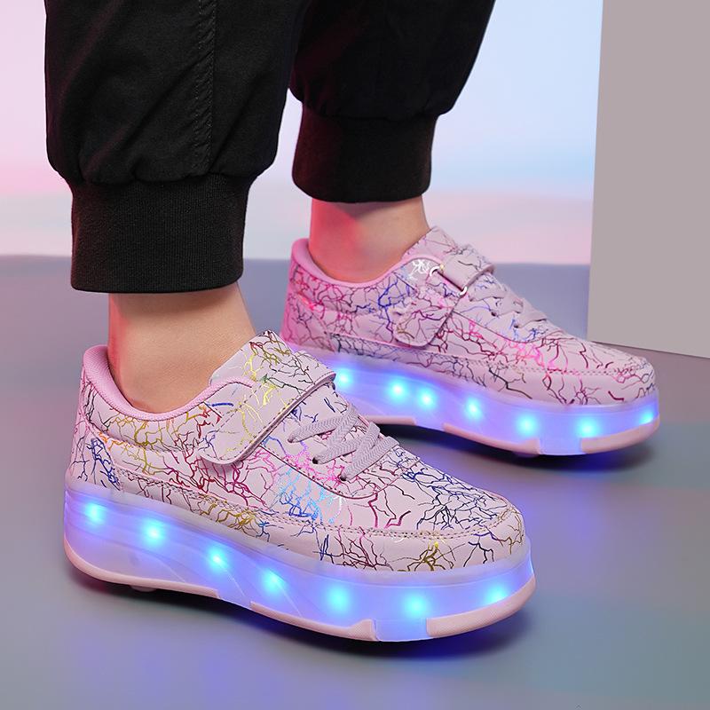 Children's Runaway Shoes New Boys' Runaway Shoes Four-wheel Girls' Pulley Shoes Double-row Roller Skates