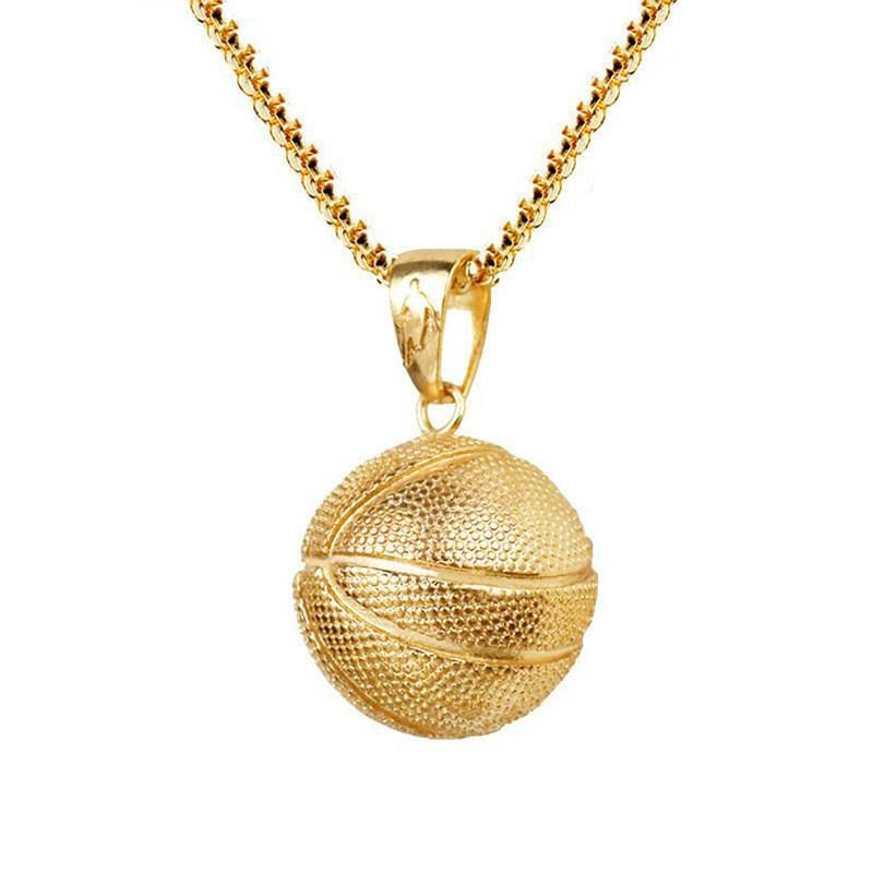 Fashion Design 3d Basketball Pendant Necklace Men Paired Decorative Jewelry Gift