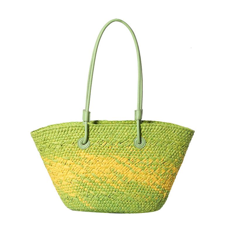 Casual Rattan Large Capacity Tote Designer Wicker Woven Women Handbags Summer Beach Bali Straw Bag Lady Travel Big Basket Purse