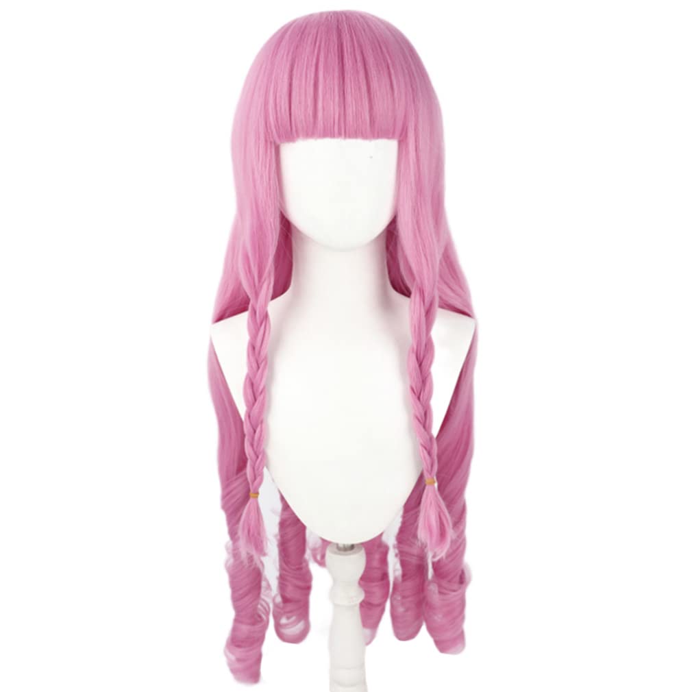 

LAOBAO Perona Ghost Princess Cosplay Long Curly Perfect for Halloween Costumes Wig, Pink, Heat-Resistant, (Perona B)
