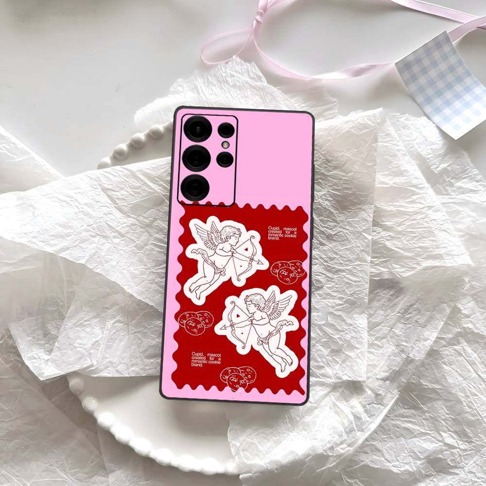 Middle Ages Retro Cupid Angel Phone Case For Samsung S 24 Fe 25 Ultra Plus 20 Lite 21 30 22 23 24 22 Ultra 5G Fundas